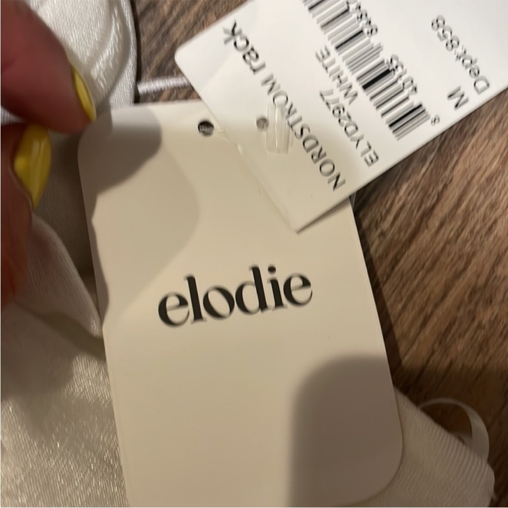 Elodie White Stretchy Mini Halter Dress Retail 73$ NWT - Picture 3 of 6
